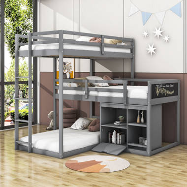 Isabelle Max Kids Twin Over Twin Over Twin Bunk Bed Wayfair